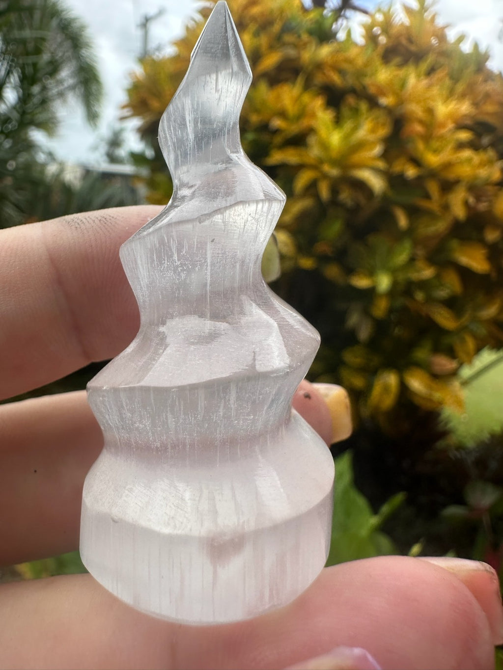 Selenite Spiral Tower ~ 6 cm Small ~ Polished Crystal Cleansing Energy