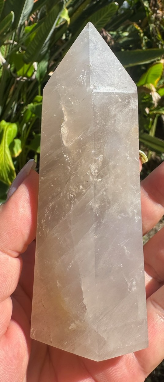 Blue Rose Quartz Tower Generator Crystal Point Healing Stone Natural Polished ~C