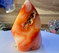 Carnelian Flame 55mm 75g Druzy Crystal Orange Polished Healing Stone