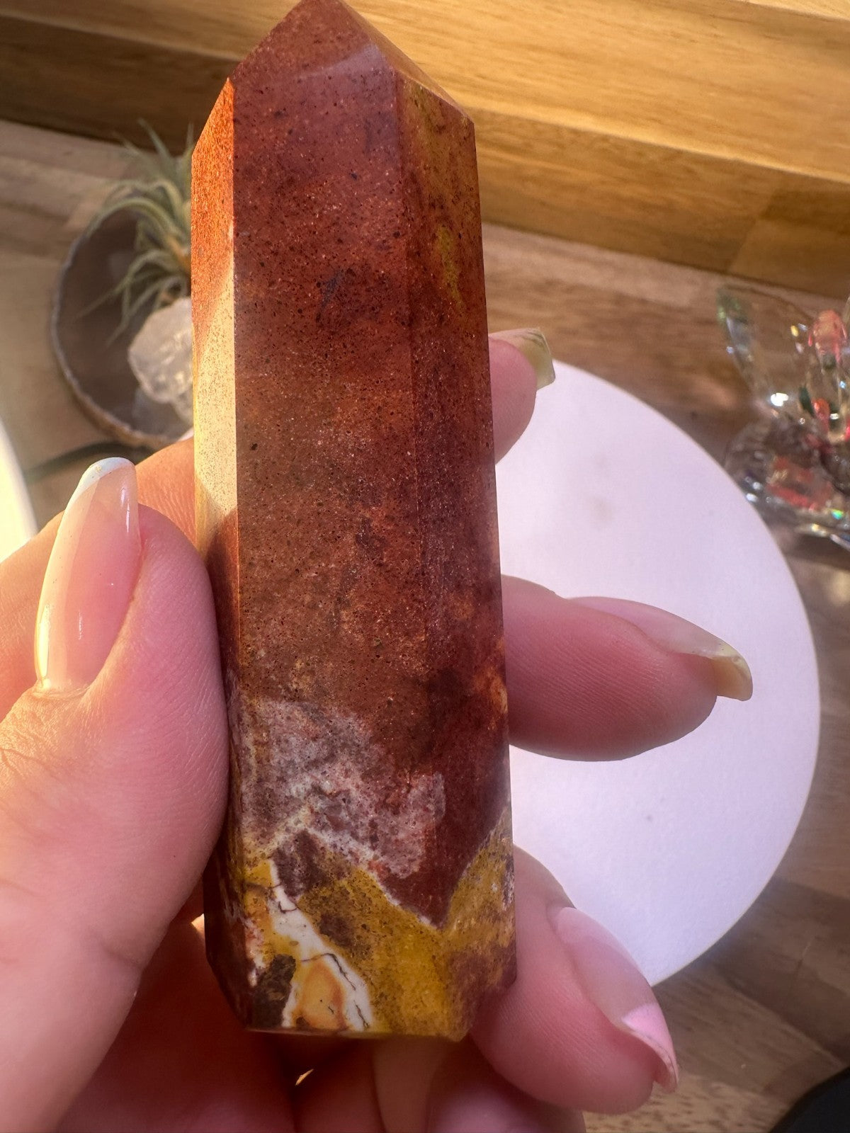 Van Gogh Jasper Crystal Point Tower ~ 90mm 115g Polished Natural Stone Grounding