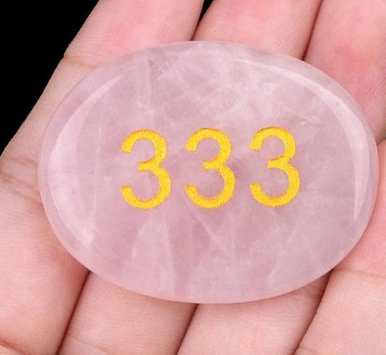 Engraved Angel Numbers Palm Stones, Spiritual Guidance Gift for Anxiety Relief,