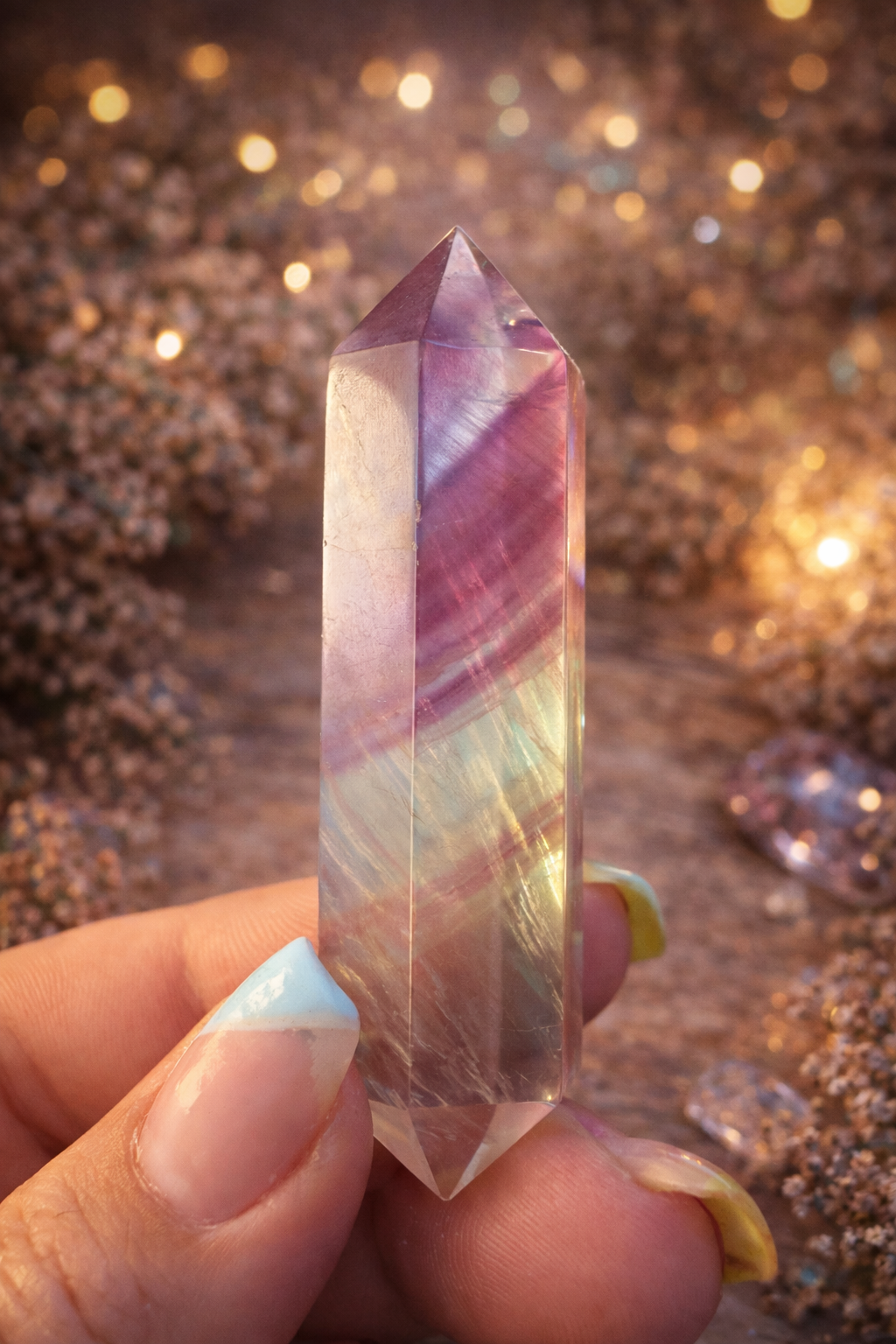 Rainbow Fluorite Double Terminated Point – 60mm Clarity • Focus • Balance •