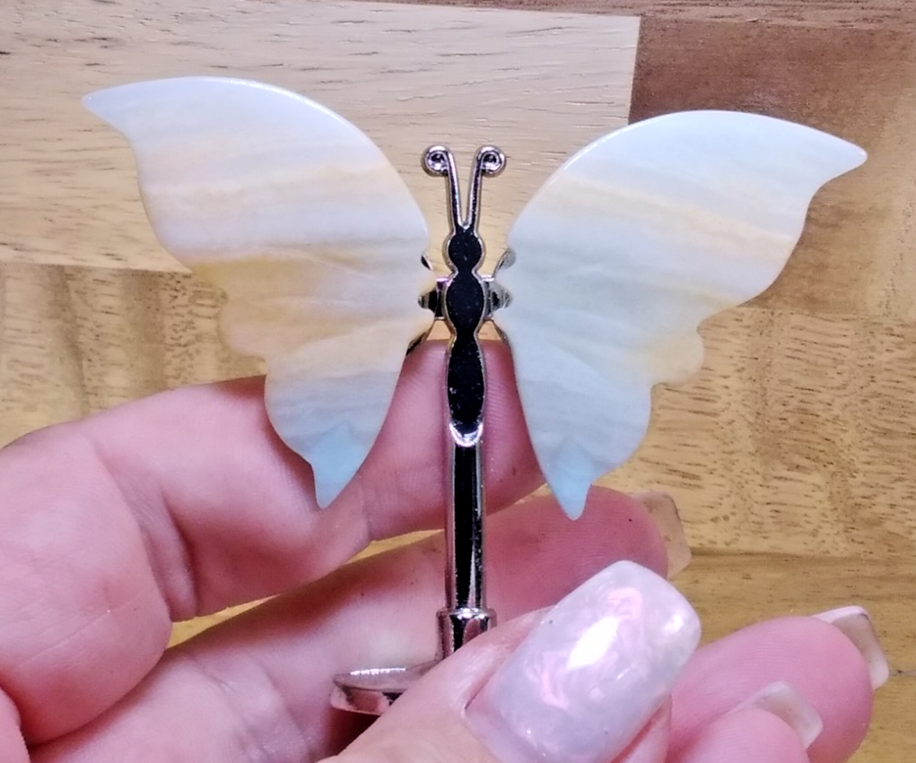 Yellow Calcite Butterfly – Crystal Wing Display on Stand Strength • Confidence B
