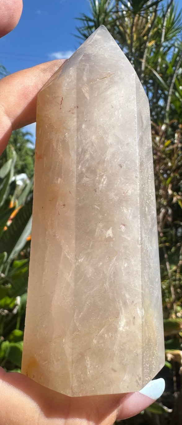 Blue Rose Quartz Tower Generator Crystal Point Healing Stone Natural Polished ~C