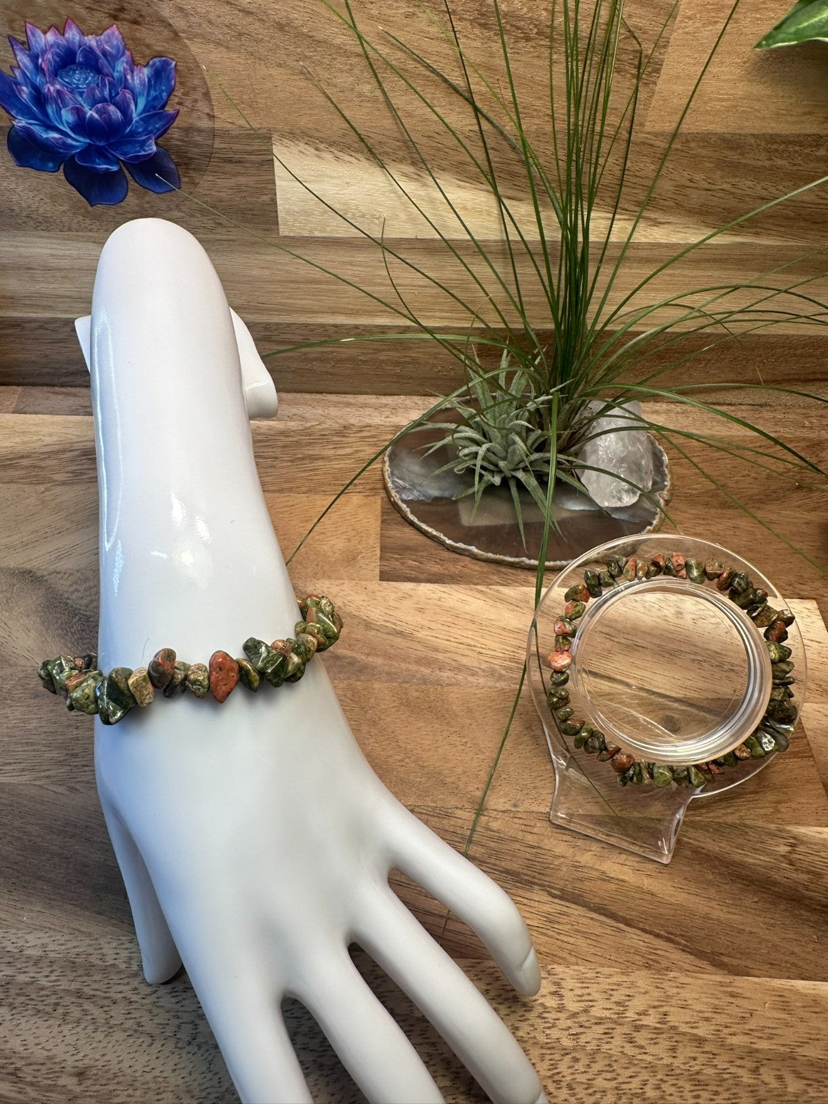 Unakite Chip Bracelet – Elastic ~ Emotional Balance • Growth • Grounding