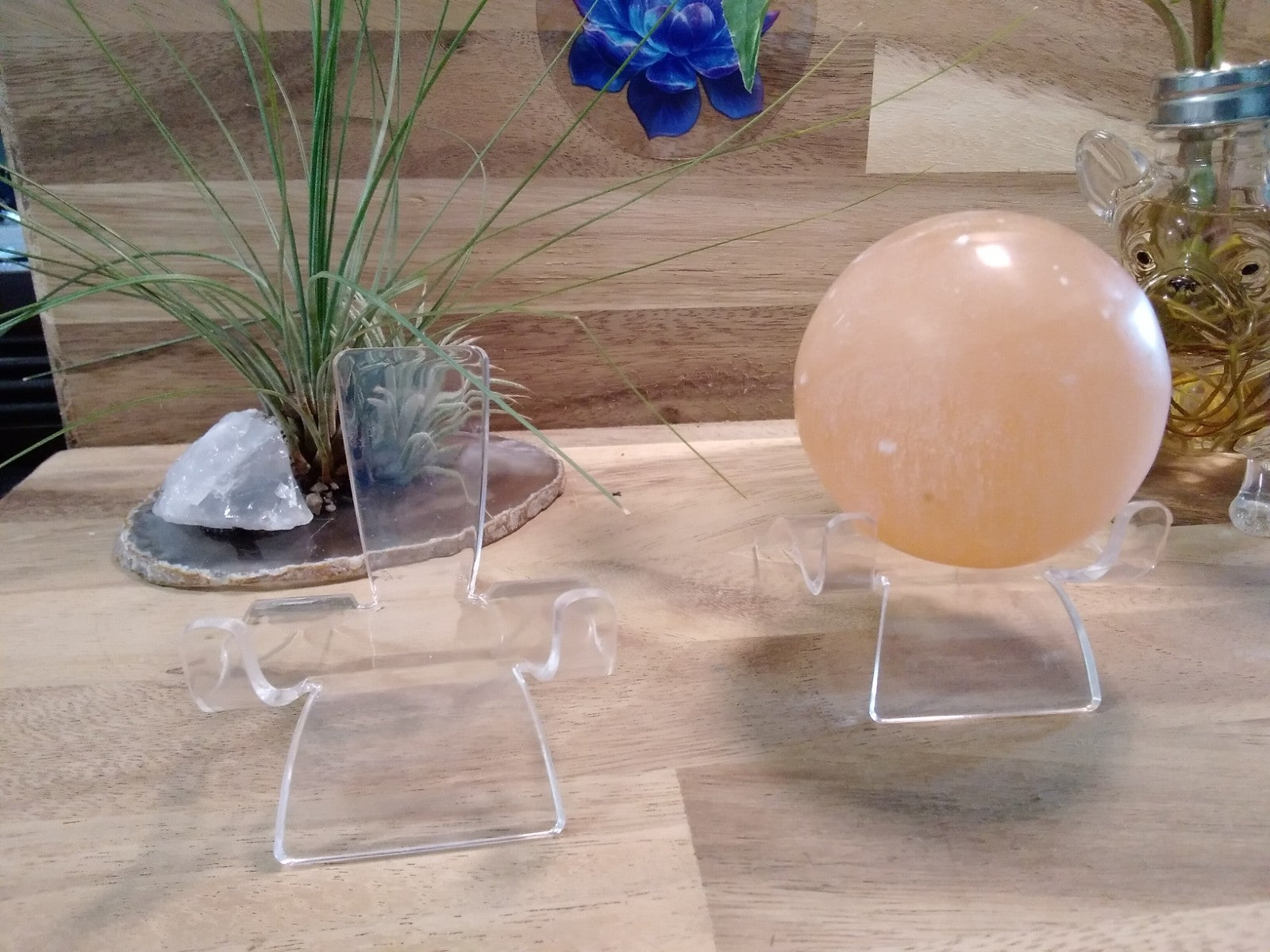 2 x Large Acrylic Crystal Stand ~ Clear Display Stand 6cm x 7.5cm x 6 cm