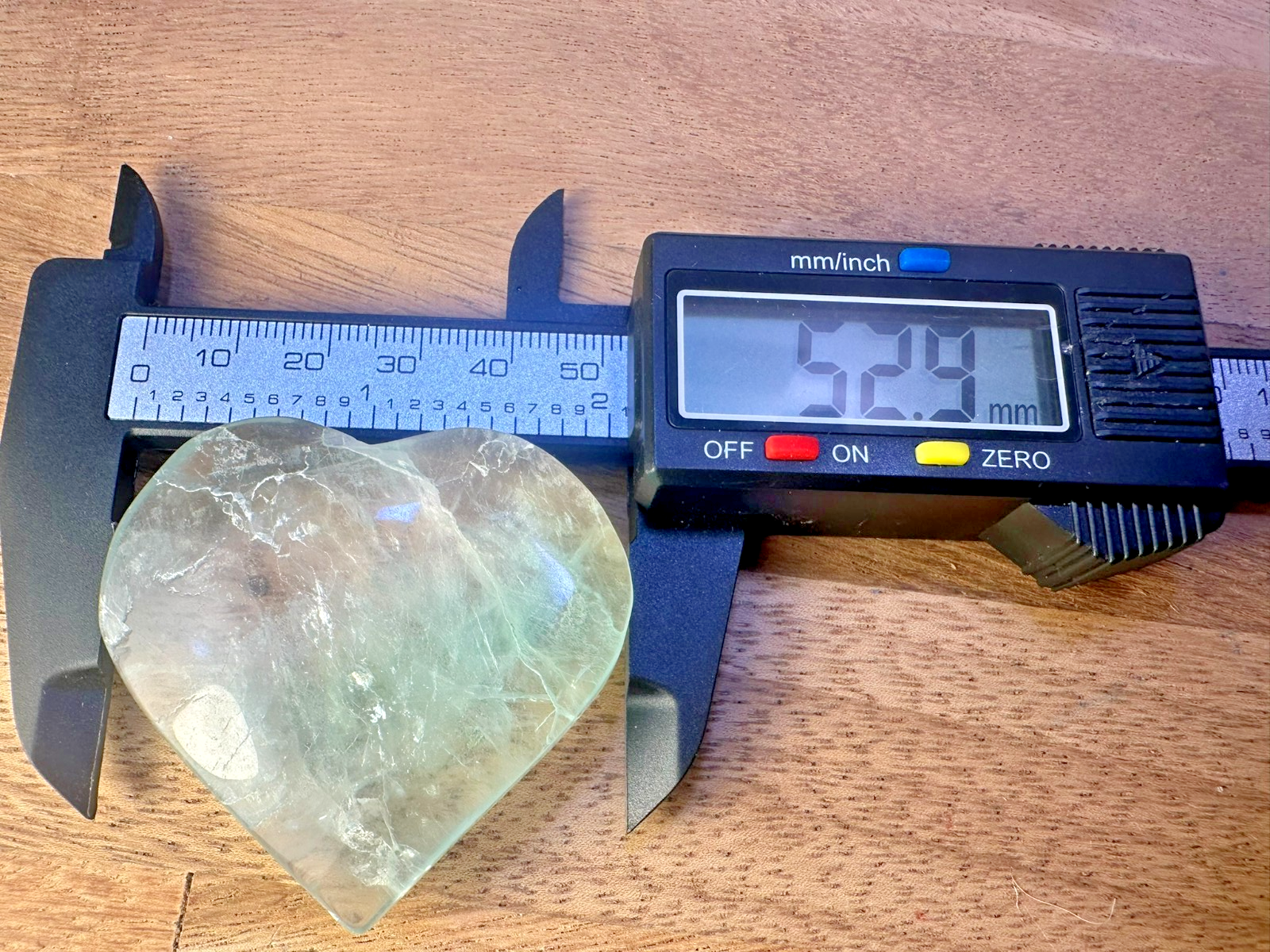 Green Fluorite Heart – 50mm Polished Crystal Clarity • Emotional Balance • Heart