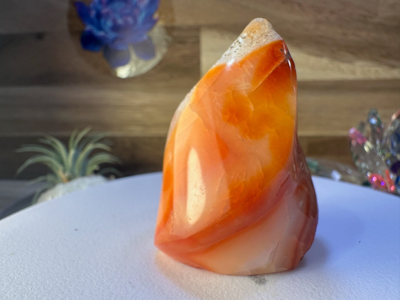Carnelian Flame 55mm 75g Druzy Crystal Orange Polished Healing Stone