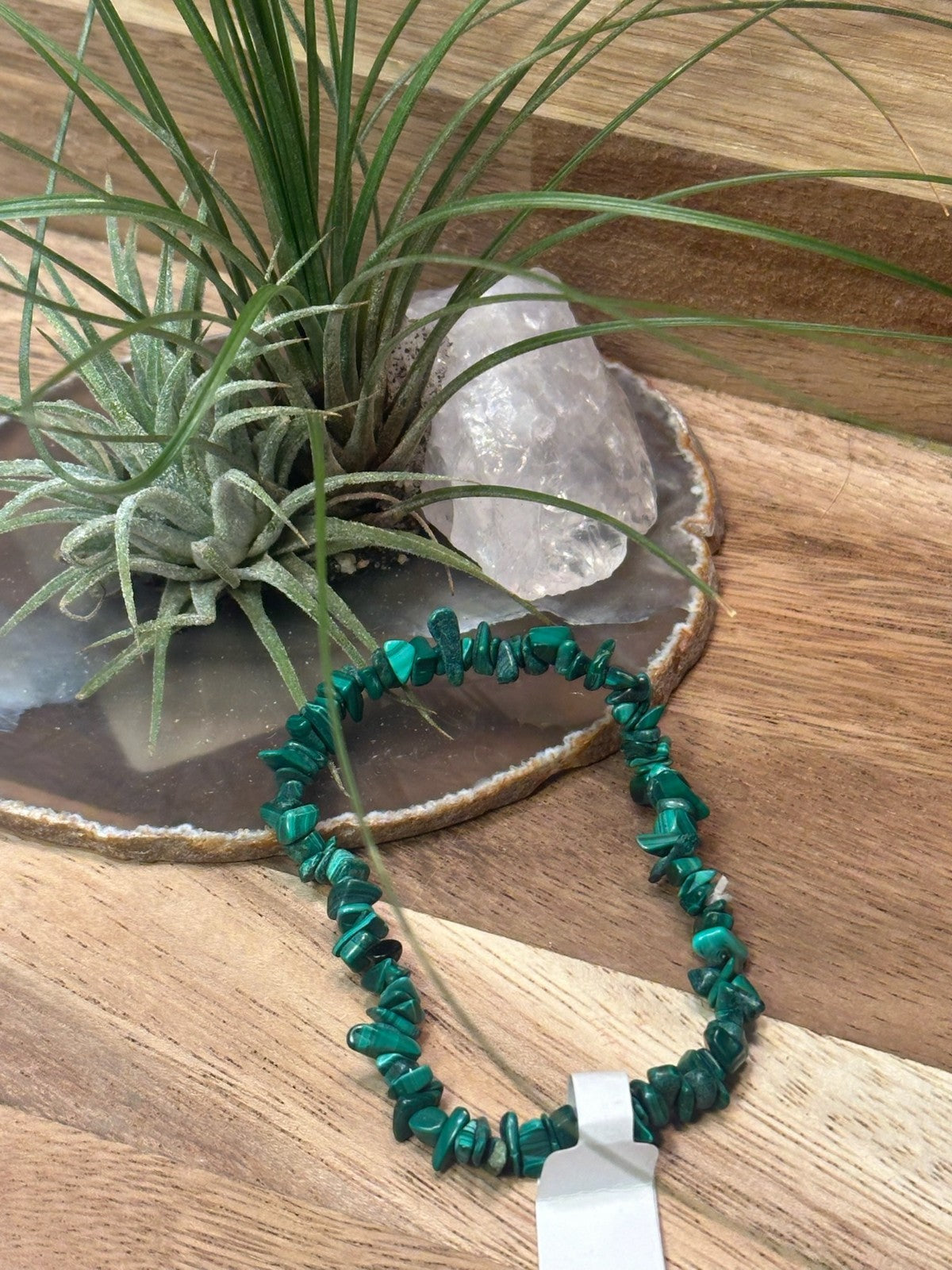 Natural Malachite Crystal Chip Bracelet – Elastic ~ Transformation • Protection