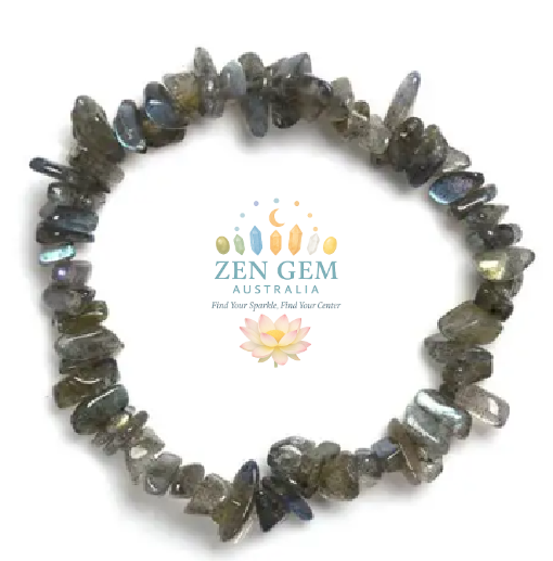 Labradorite Crystal Chip Bracelet – Elastic ~Transformation • Intuition •