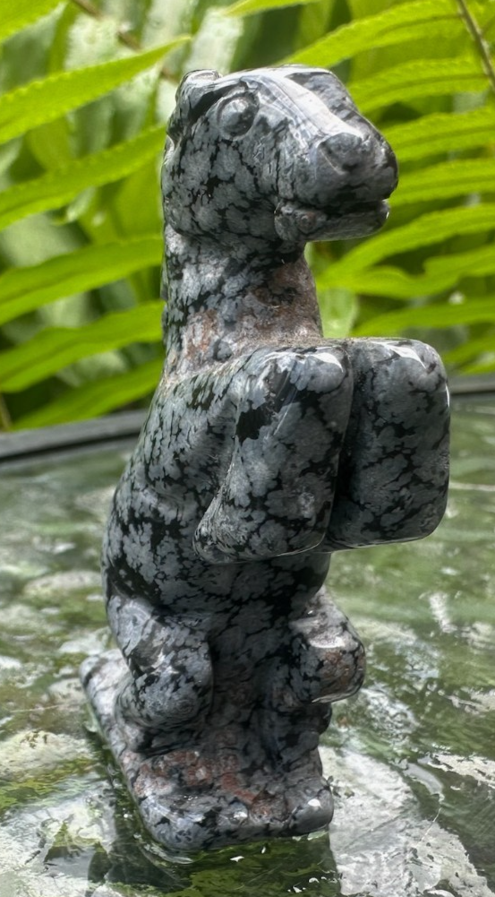 Snowflake Obsidian Horse Carving ~ Year of the Horse ~ 6 cm Crystal Figurine (C)