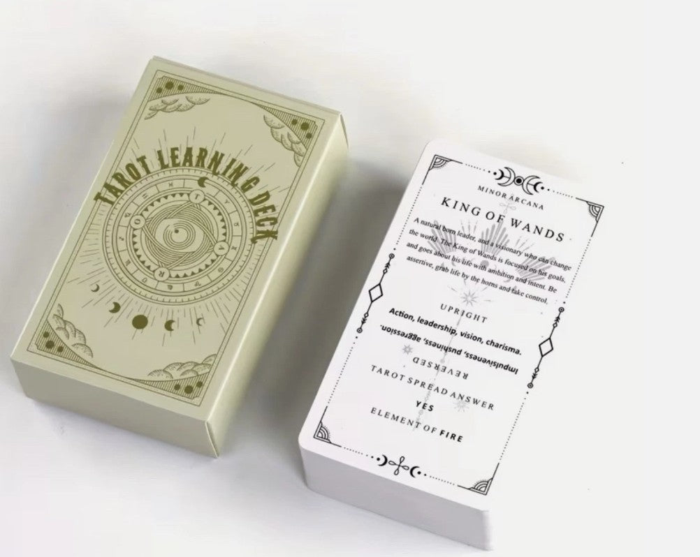 Tarot Learning Deck ~ Beginner Cards Guide ~ Meanings Major Minor Arcana