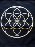 Seed of Life – Crystal Grid / Altar Cloth 30 x 30 cm Black & Gold Cloth