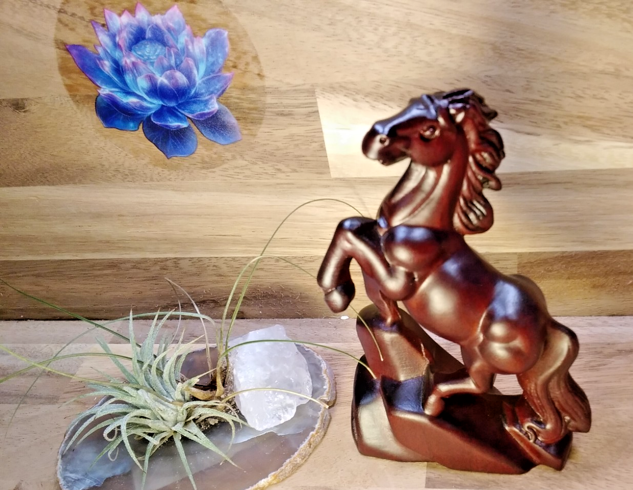2026 Year of the Horse ~ Hand-Carved Wooden Horse Statue – Rearing Stallion