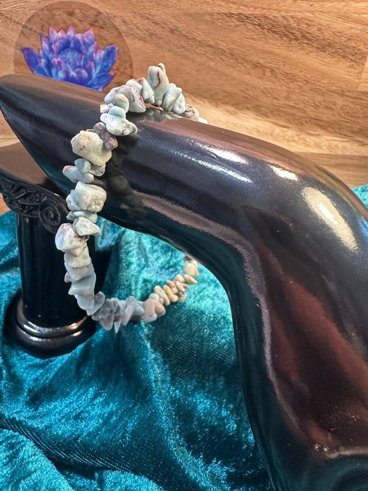 Larimer Crystal Chip Bracelet – Elastic ~ Calm • Serenity • Ocean Energy