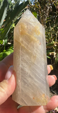 Blue Rose Quartz Tower Generator Crystal Point Healing Stone Natural Polished ~C