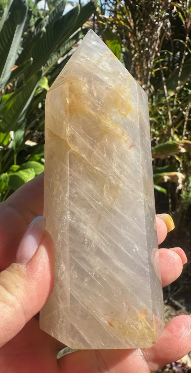 Blue Rose Quartz Tower Generator Crystal Point Healing Stone Natural Polished ~C