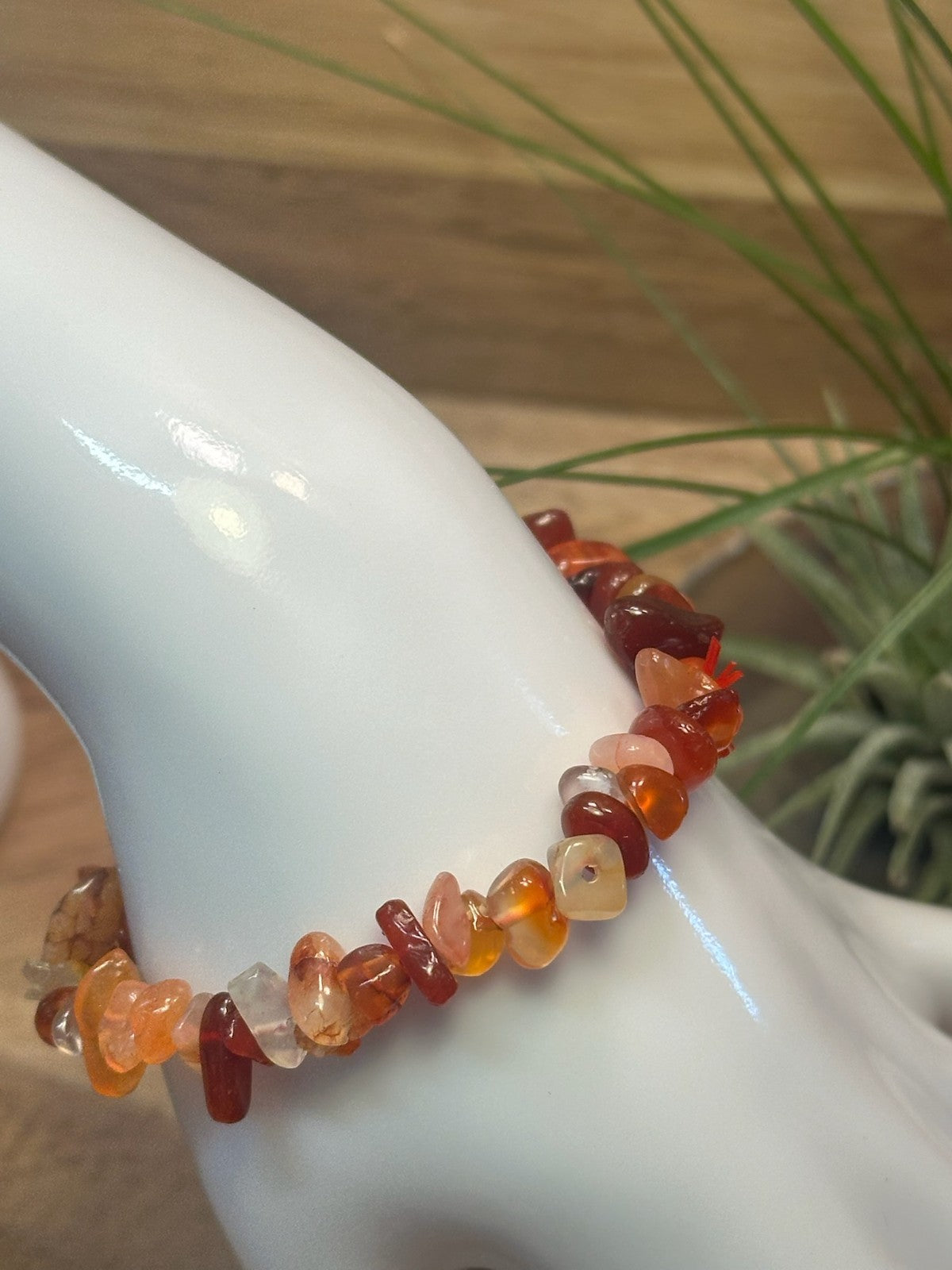 Carnelian Crystal Chip Bracelet – Stretch ~ Vitality • Confidence • Motivation