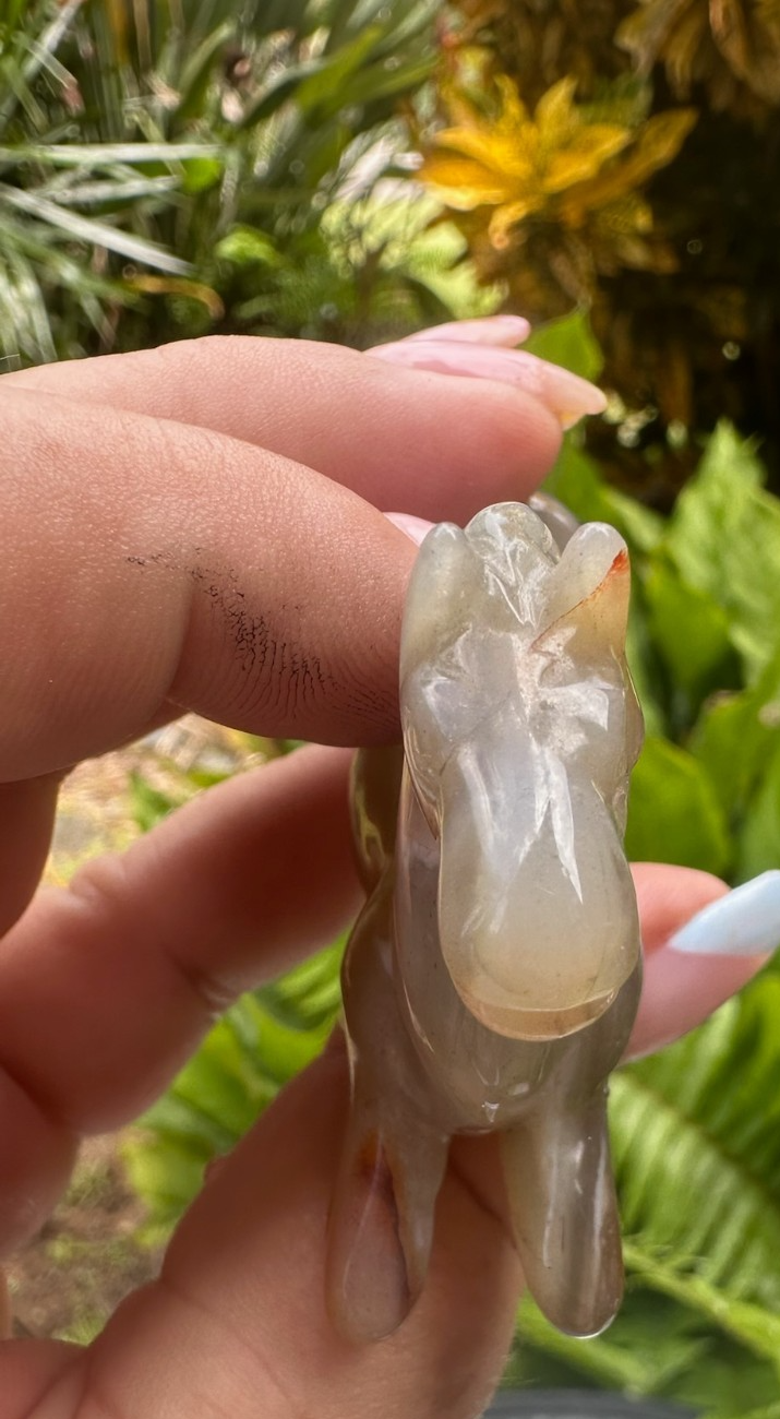 Agate Horse Carving ~ 7.5cm ~ Natural Crystal Horse Figurine ~ Animal Statue (B)