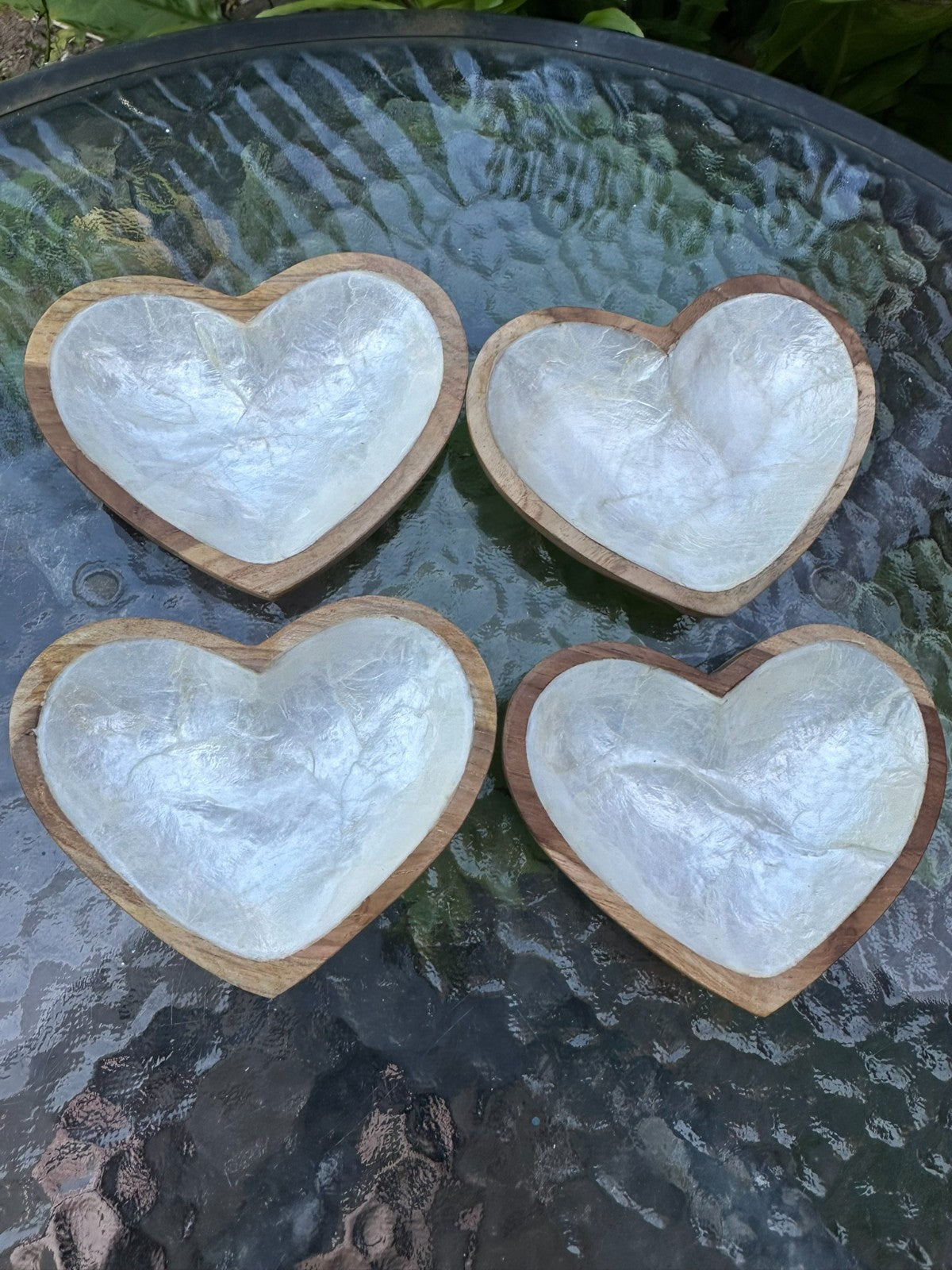 💎 Teak Wood & Capiz Shell Heart Bowl 🤍✨