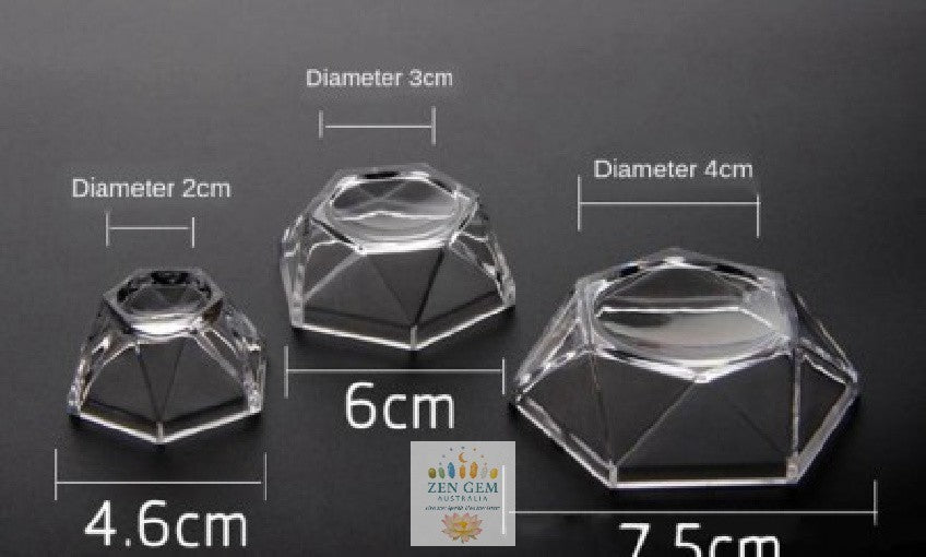 2 x small Acrylic Crystal Stands – Clear Display Sphere Stand ~ 4.6cm x 2 cm