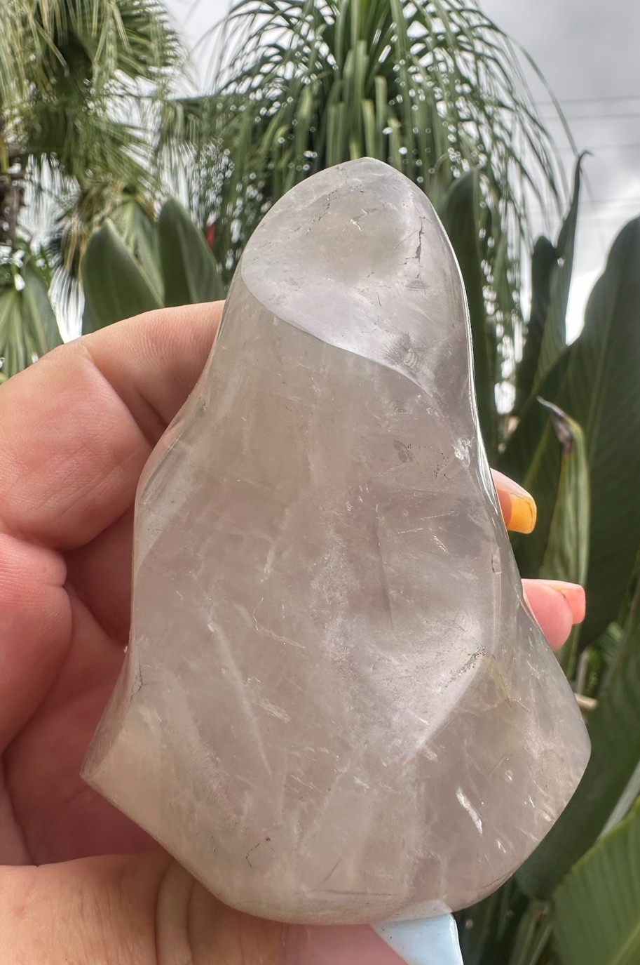 Blue Rose Quartz Flame ~ Crystal Natural Polished Healing Stone Display ~ E