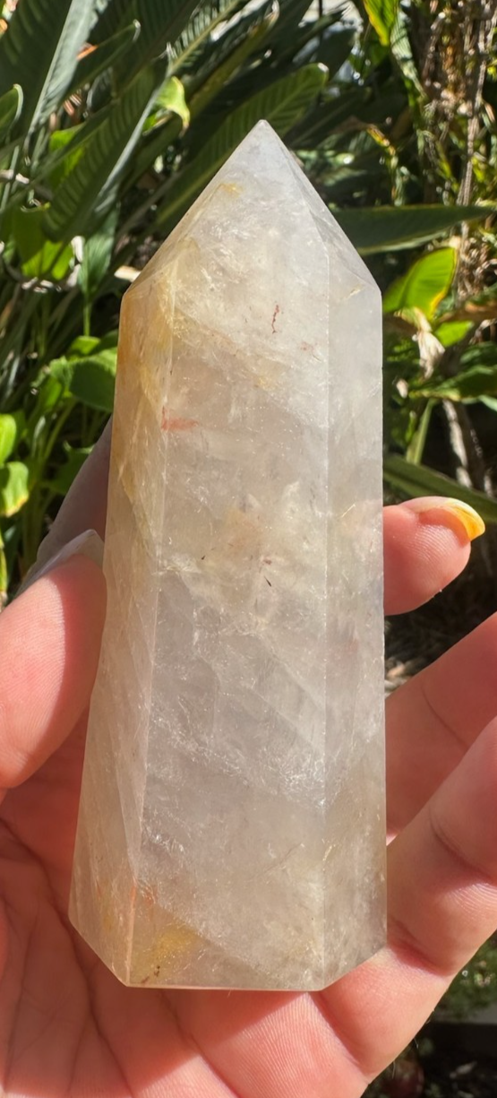 Blue Rose Quartz Tower Generator Crystal Point Healing Stone Natural Polished ~C