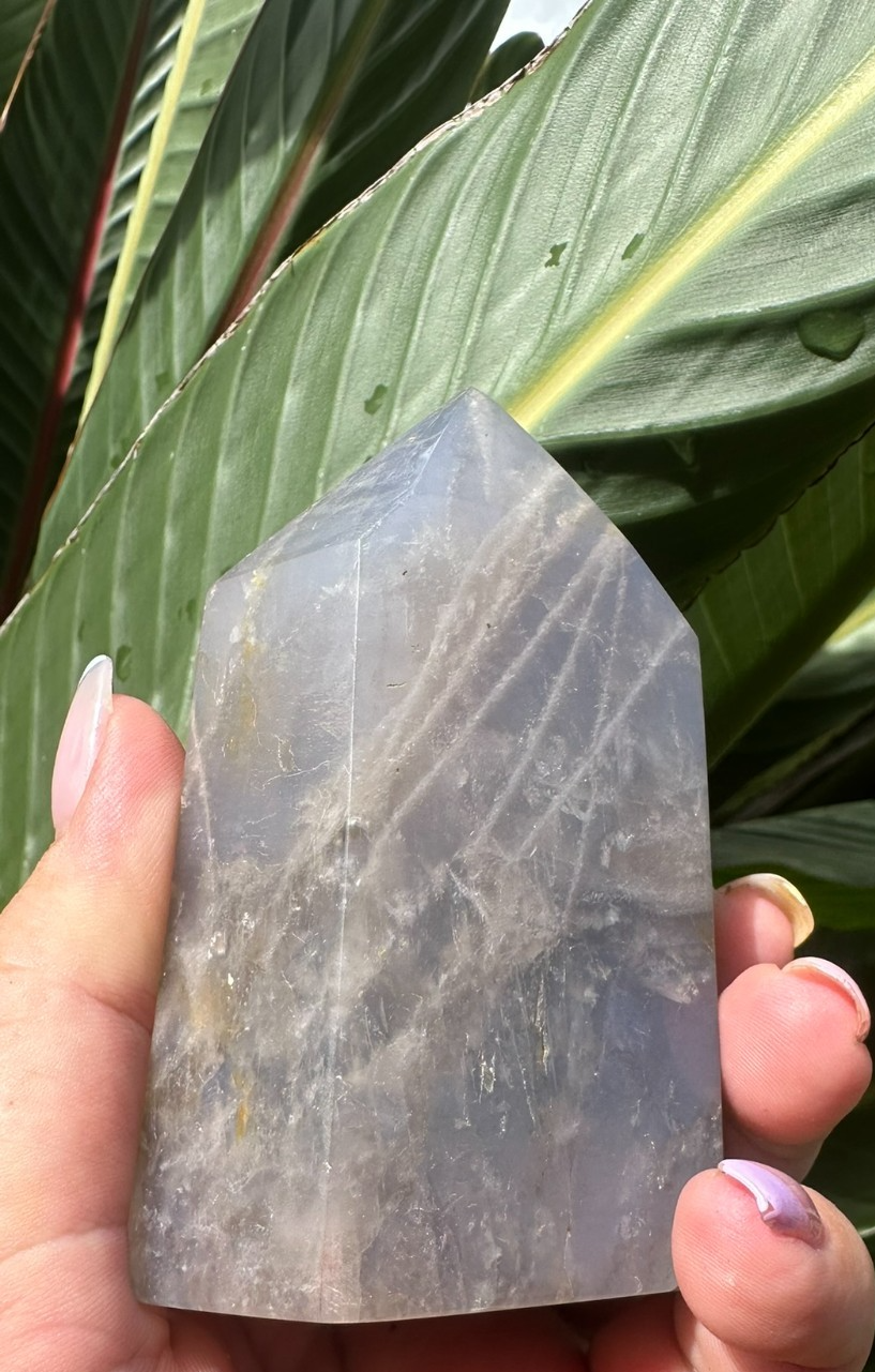 Blue Rose Quartz Tower Generator Crystal Point Healing Stone Natural Polished ~B