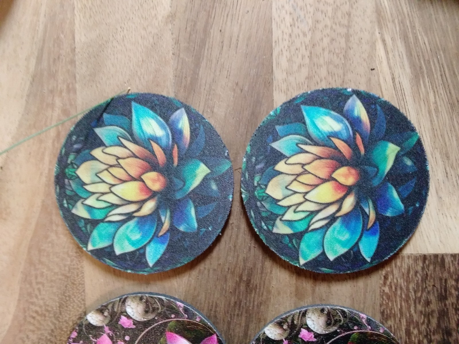 Boho Mandala Lotus design Neoprene Coasters – Absorbent Cup Holder ~ Car or Home