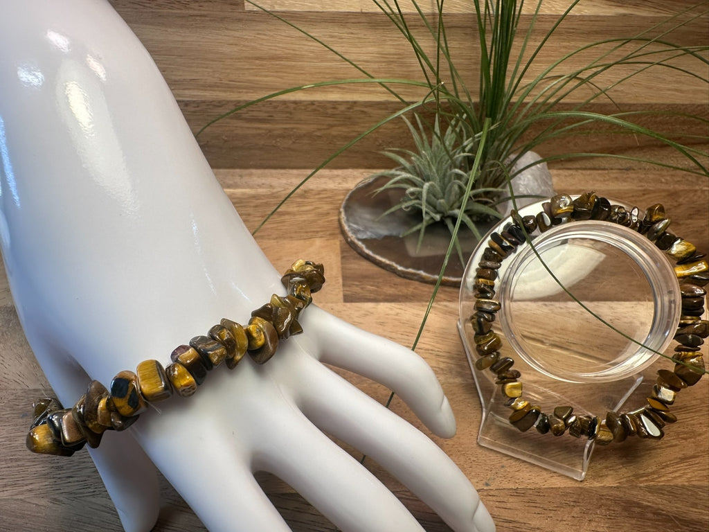 Tigers Eye Chip Bracelet – Elastic ~ Confidence • Courage • Grounding