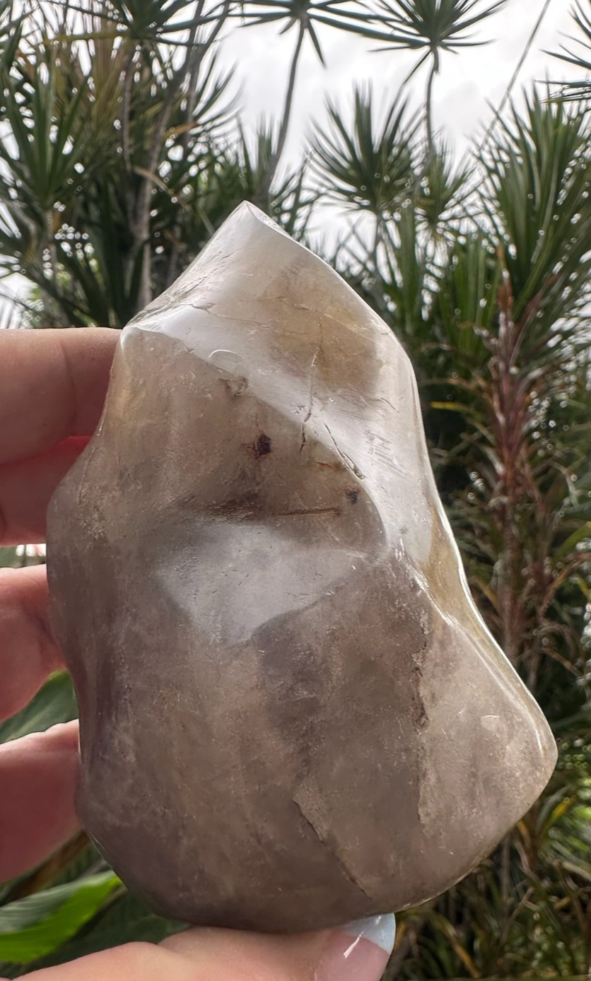 Blue Rose Quartz Flame ~ Crystal Natural Polished Healing Stone Display ~ F