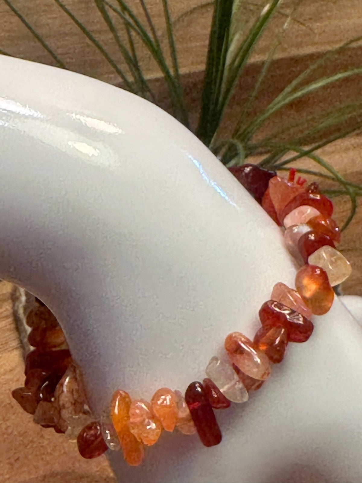 Carnelian Crystal Chip Bracelet – Stretch ~ Vitality • Confidence • Motivation