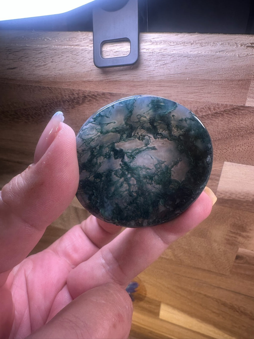 Moss Agate Bowl – 2 Inch Crystal Dish ~ Abundance • Growth • Grounding • (B)