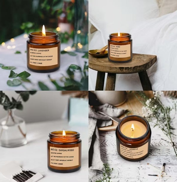 Long-Lasting Soy Wax Candle Set (6 Pack) ~ Relax ~ Restore ~ Calm