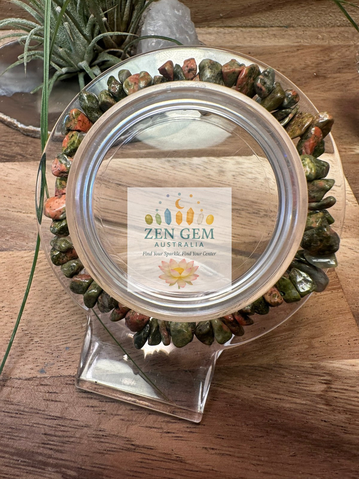 Unakite Chip Bracelet – Elastic ~ Emotional Balance • Growth • Grounding