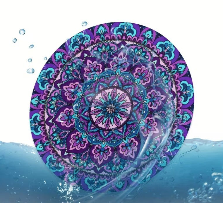 Boho Mandala Lotus design Neoprene Coasters – Absorbent Cup Holder ~ Car or Home