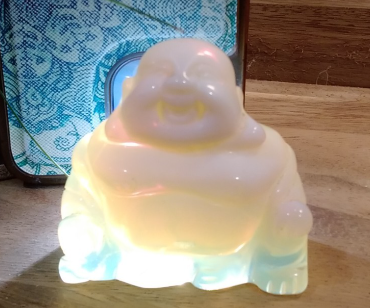 Opalite Buddha Crystal Statue Small Carving Healing Stone Meditation Decor Gift