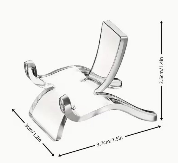 10 x small Acrylic Crystal Stand ~ Clear Display Stand 3.7 x 3.5 x 3 cm