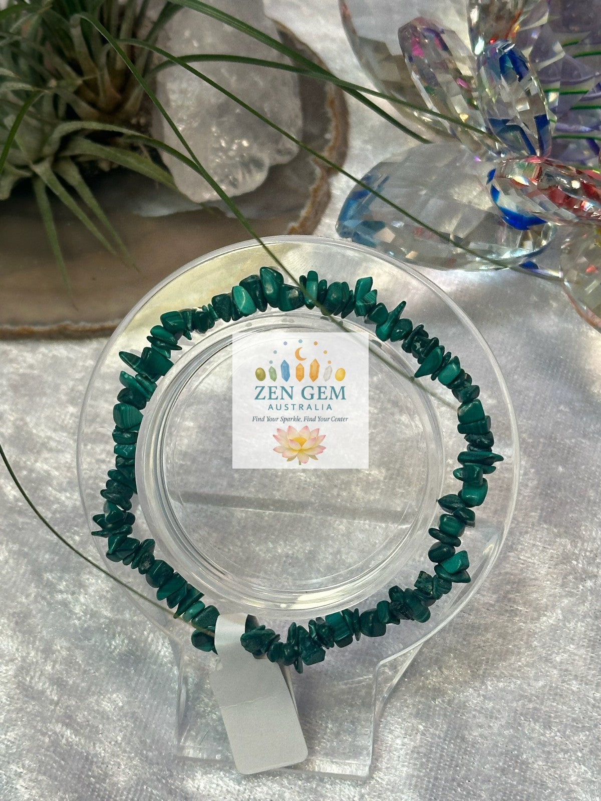 Natural Malachite Crystal Chip Bracelet – Elastic ~ Transformation • Protection