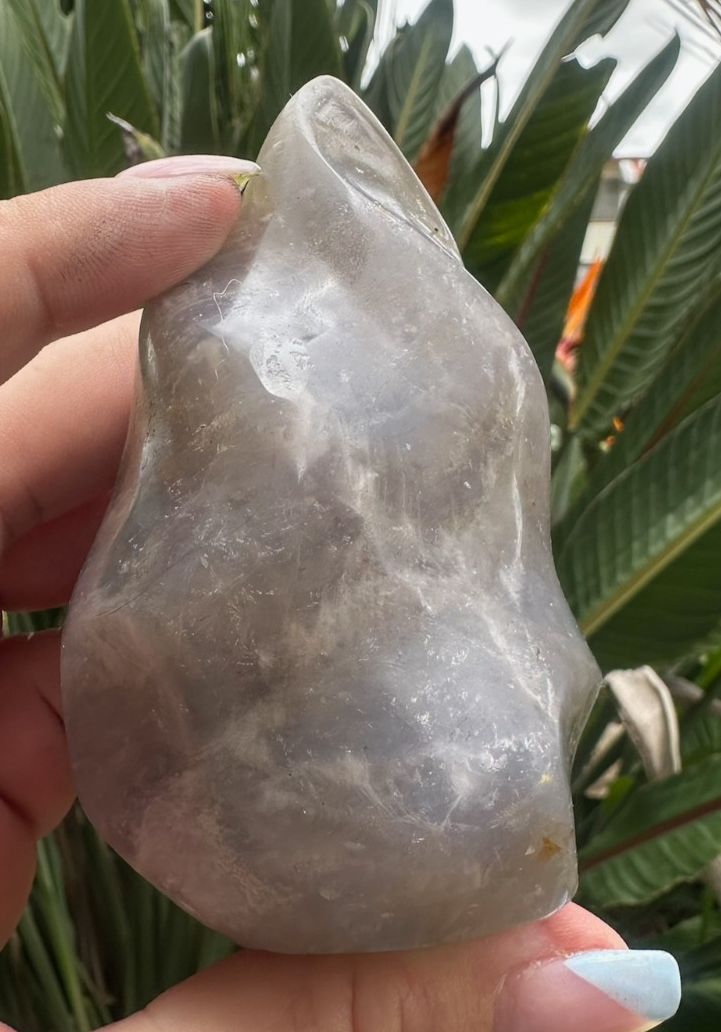 Blue Rose Quartz Flame ~ Crystal Natural Polished Healing Stone Display ~ C