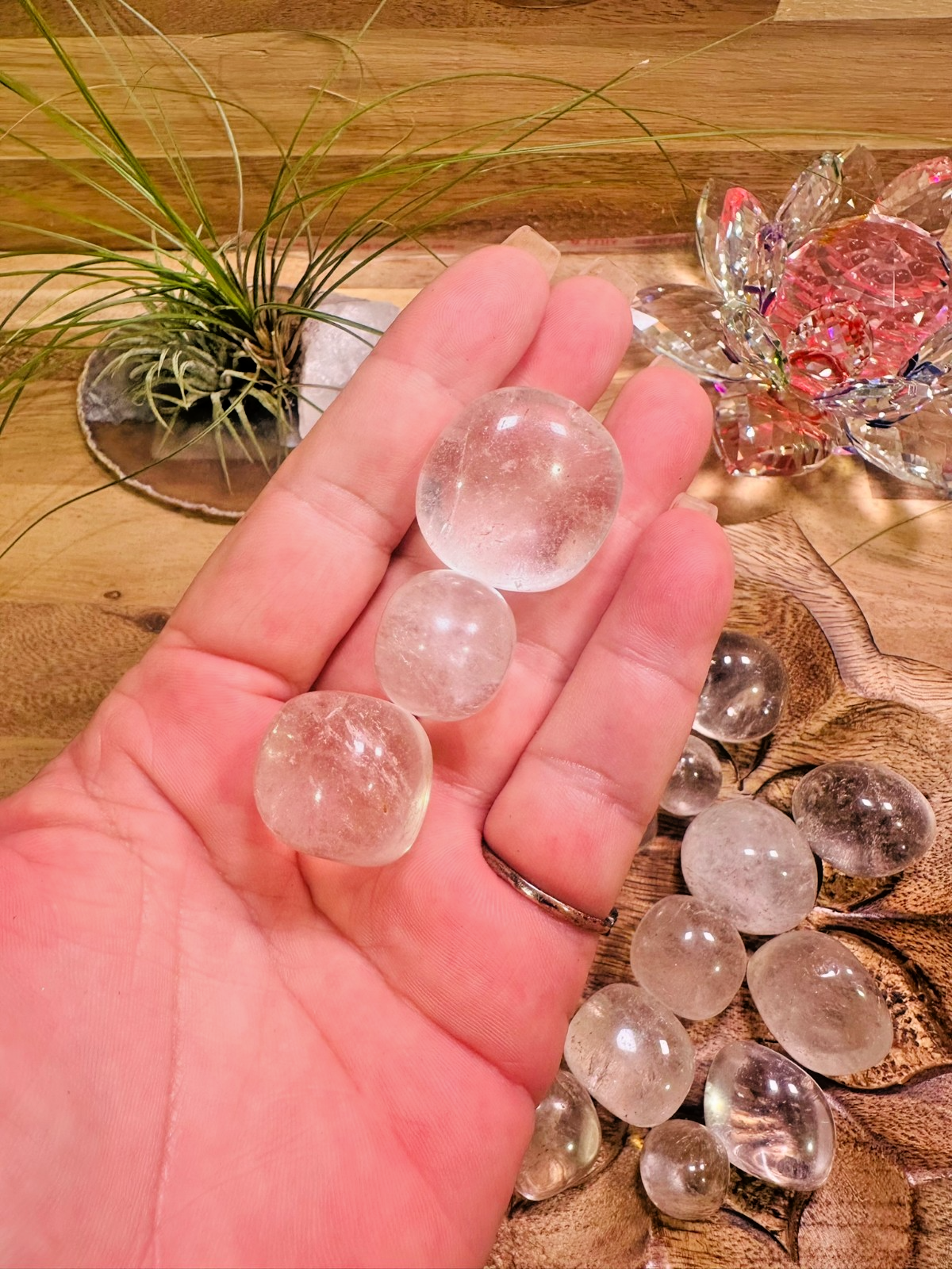Clear Quartz Tumble ~ 100 gm ~ Natural Tumbled and Polished ~ Australia