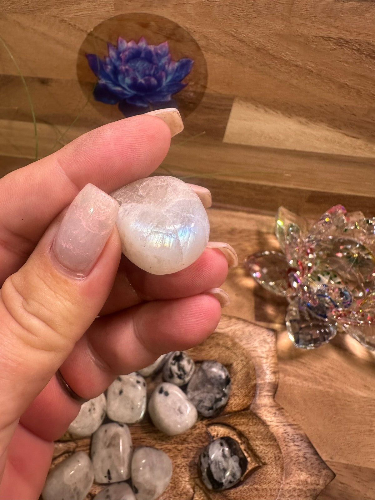 Ranbow Moonstone Tumble ~ 100 gm ~ Natural Tumbled and Polished ~ Australia