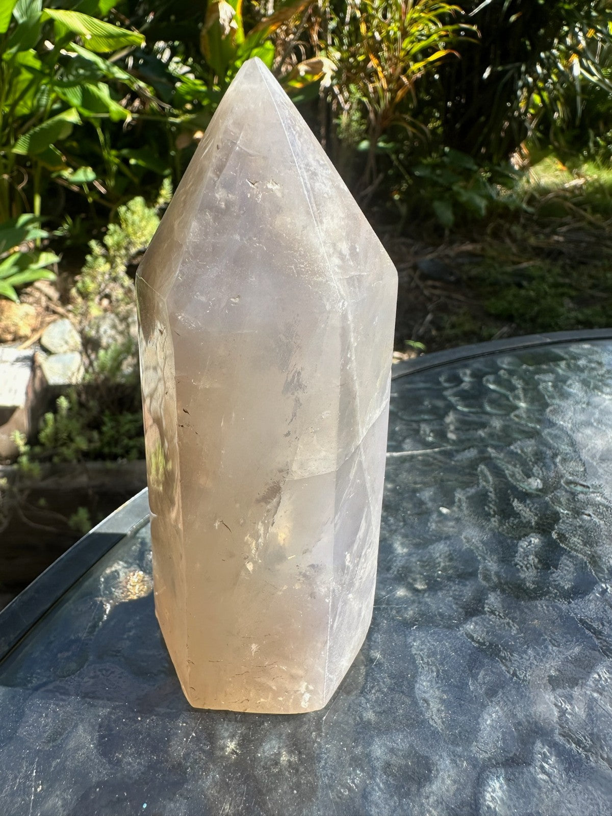 Blue Rose Quartz Tower Generator Crystal Point Healing Stone Natural Polished ~E