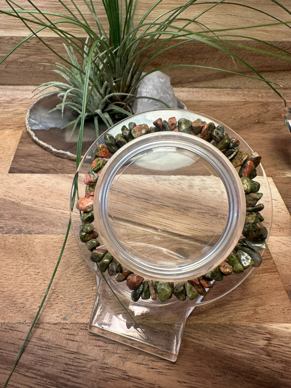 Unakite Chip Bracelet – Elastic ~ Emotional Balance • Growth • Grounding