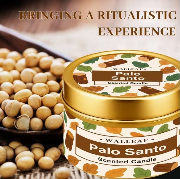 Walleaf Palo Santo Scented Candle ~ Premium Peruvian Sacred Wood~ Purification