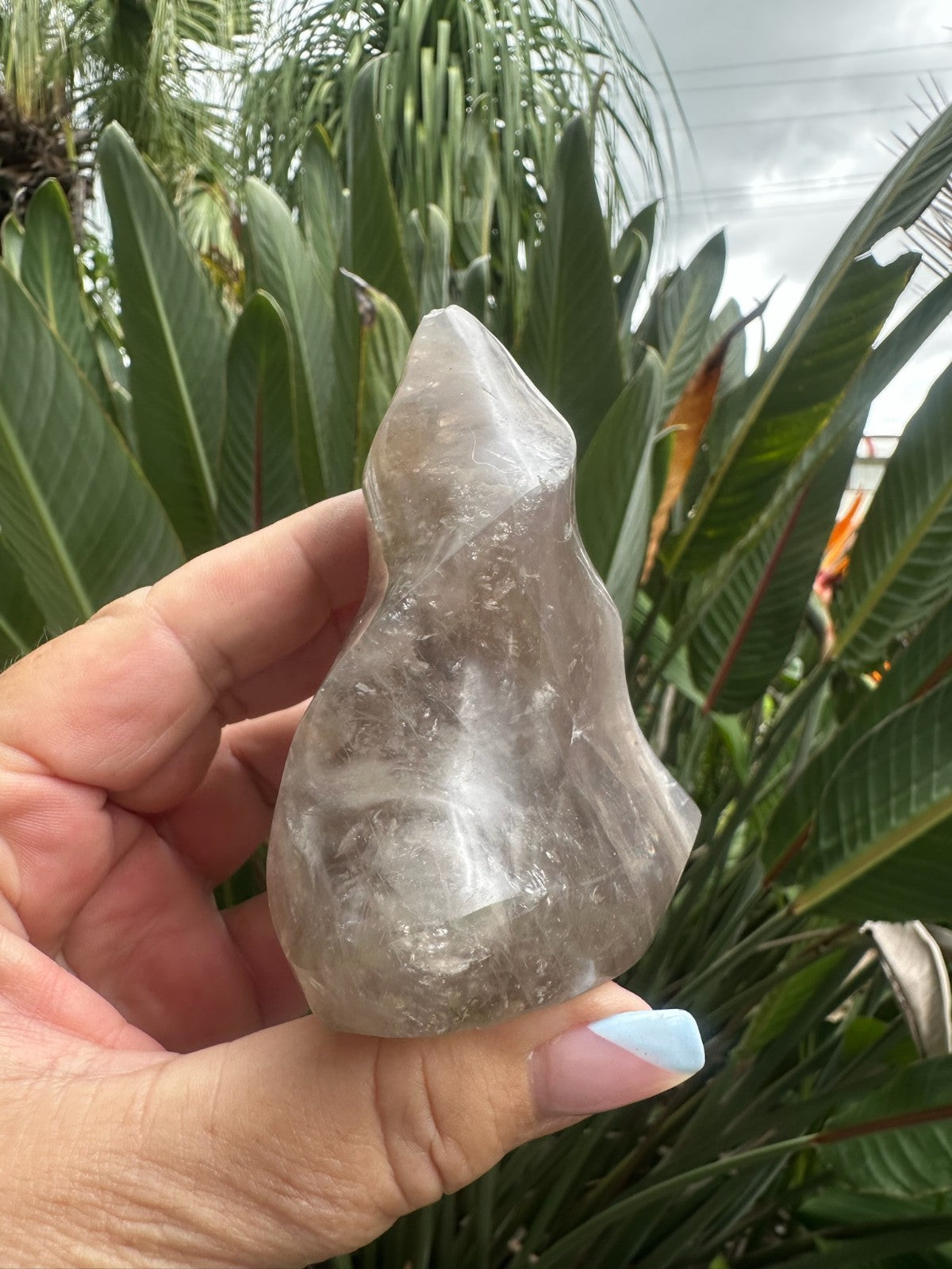Blue Rose Quartz Flame ~ Crystal Natural Polished Healing Stone Display ~ D