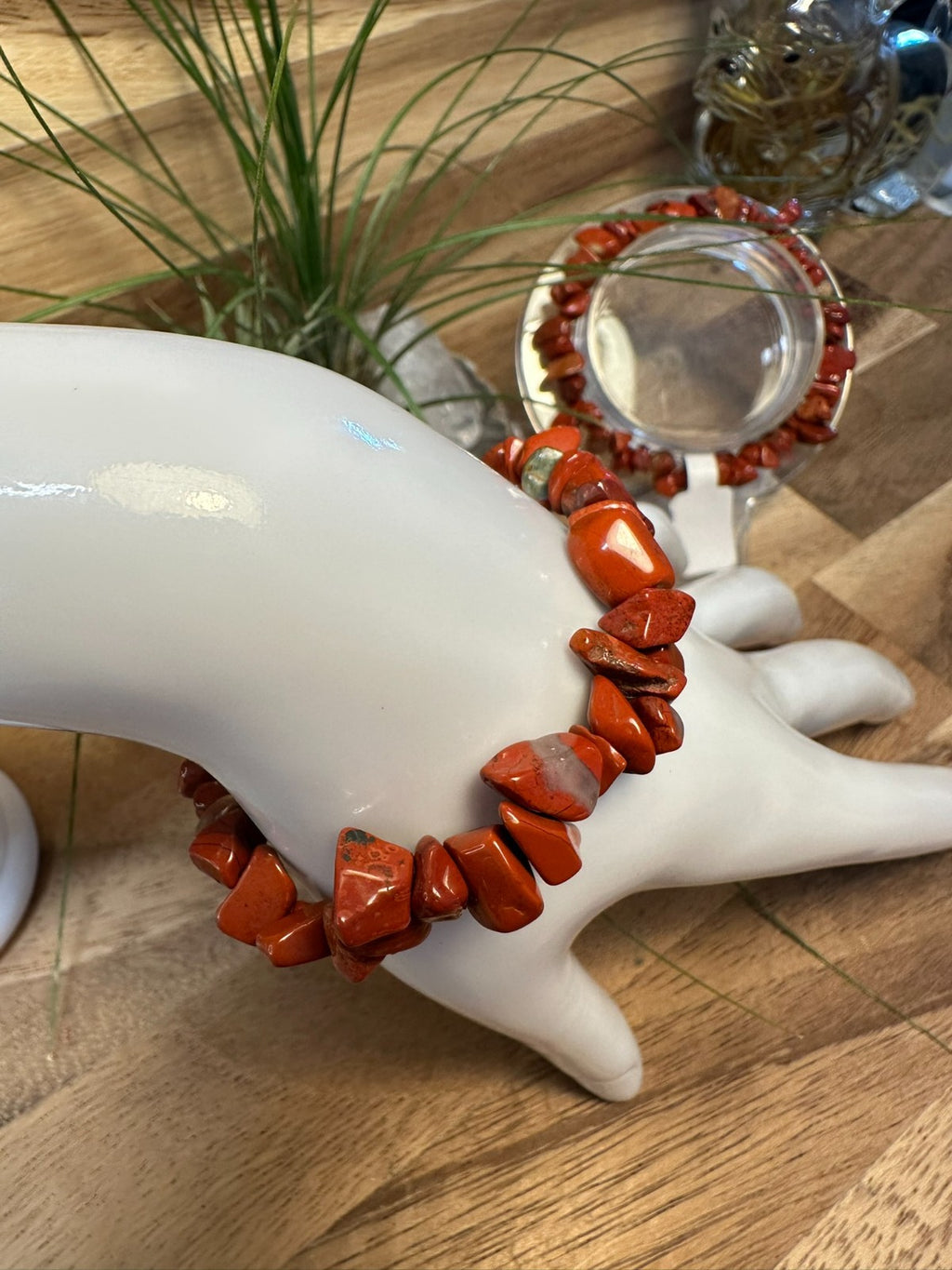 Red Jasper Crystal Chip Bracelet – Elastic ~ Strength • Stability • Grounding