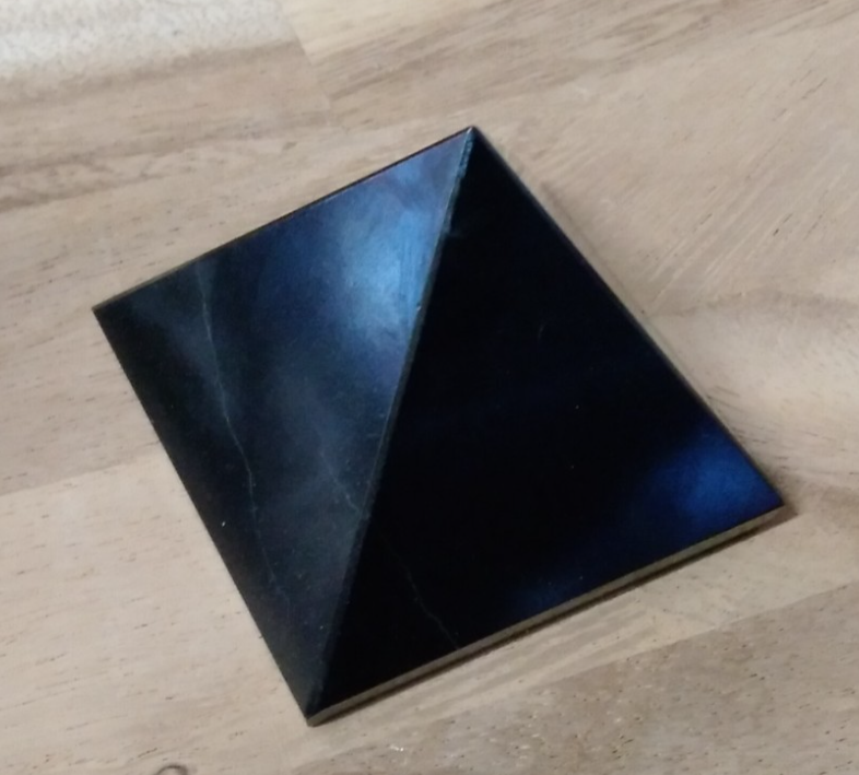 Black Agate Pyramid Crystal – Natural Polished Gemstone ~ Energy Stone 55mm x 50