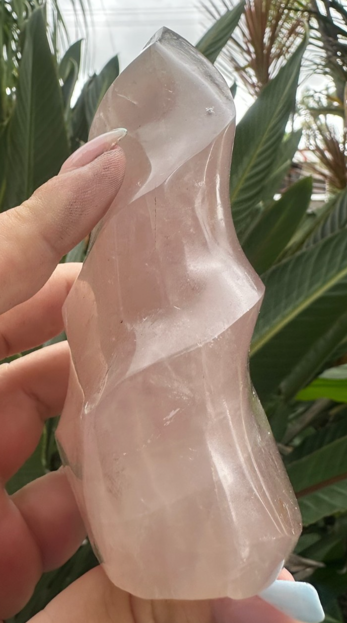 Blue Rose Quartz Flame ~ Crystal Natural Polished Healing Stone Display ~ G