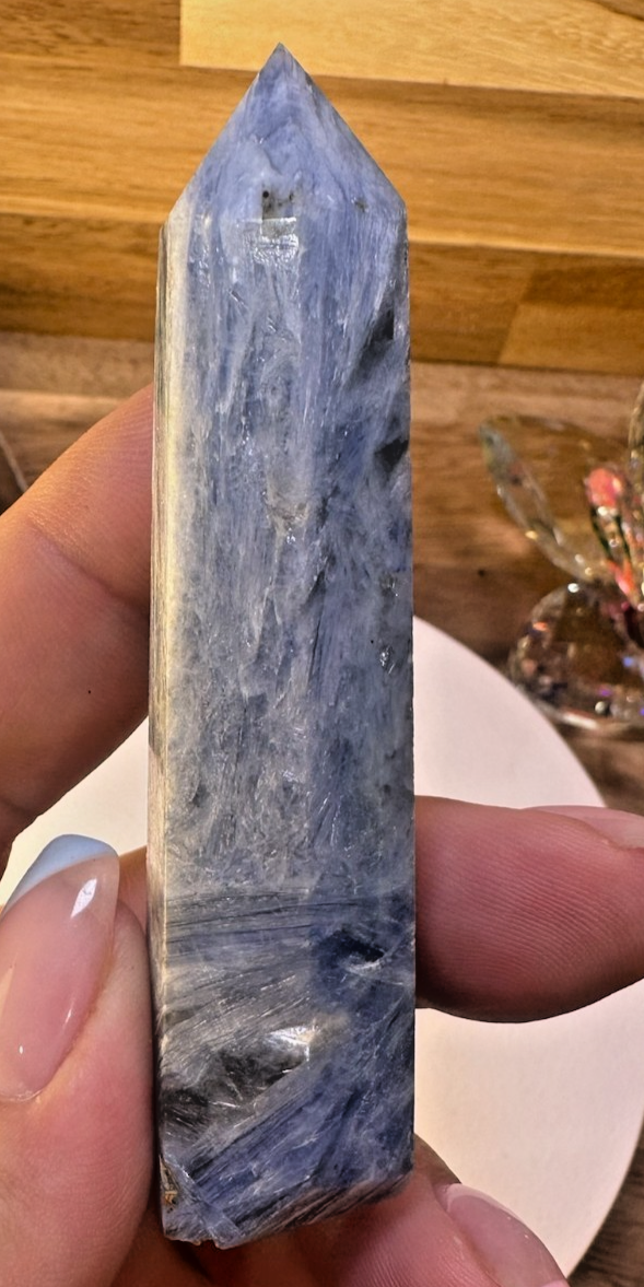 Blue Kyanite Tower – Polished Crystal Point Alignment • Communication • Calm 8.5